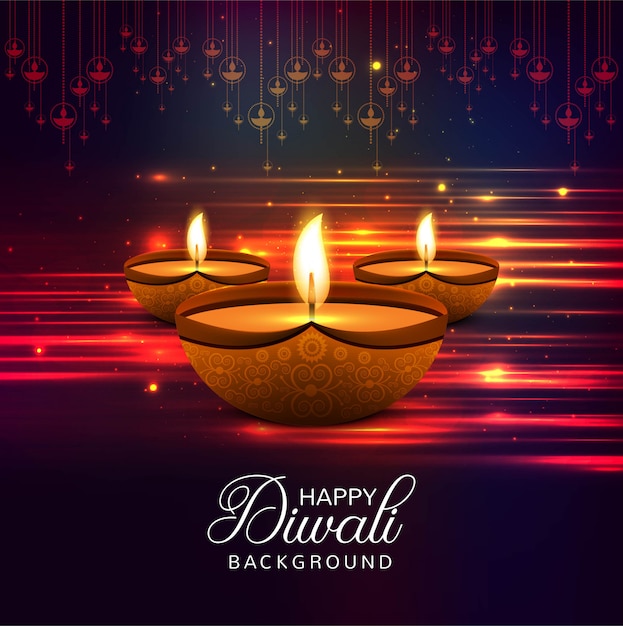 Szczęśliwego Diwali Diya Nafcianego Lampy Festiwalu Błyszczący Tło