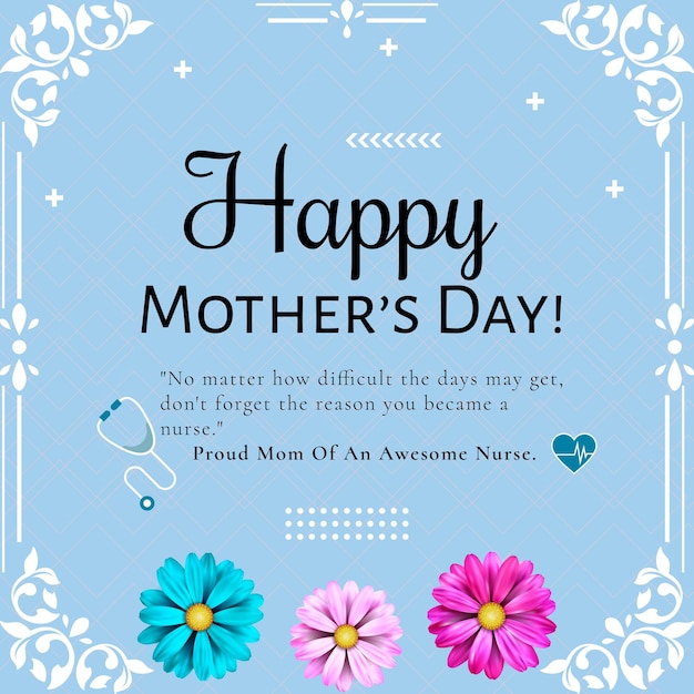 Szczęśliwego Dnia Matki Projekt Mediów Społecznościowych Dla Mamy Pielęgniarki