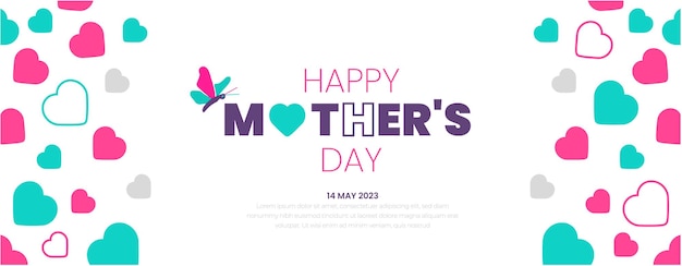 Plik wektorowy szczęśliwego dnia matki tło lub baner z typografią projektowania ilustracji wektorowych