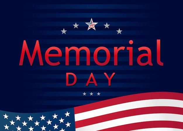 Szczęśliwego Dnia Pamięci USA patriotyczny sztandar USA macha flagą gwiazdy kreatywne tło