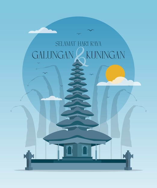 Szczęśliwego Dnia świątyni Galungan Kuningan