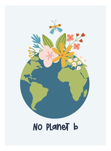 Szczęśliwego dnia Ziemi. Zapisz planetę Ilustracja wektorowa ekologicznego plakatu społecznego, banera lub karty na temat ratowania planety. Zrób codzienny dzień ziemi