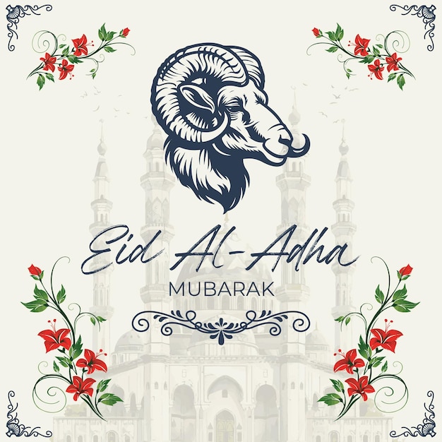 Plik wektorowy szczęśliwego eid al adha post template kurban bayrami