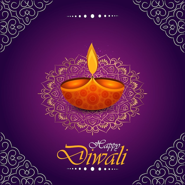 Szczęśliwego Festiwalu świateł Diwali Indian Rangoli Złote światła Kolorowe Tło