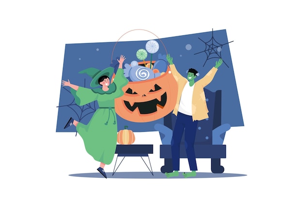 Plik wektorowy szczęśliwego halloween ilustracja koncepcja na białym tle