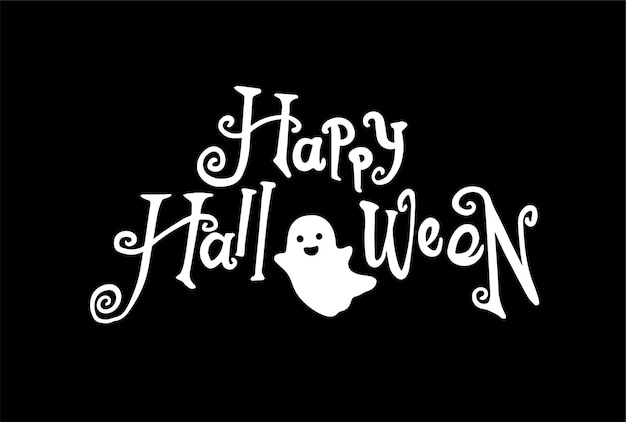 Szczęśliwego Halloween, ładny tekst tytułu ilustracji