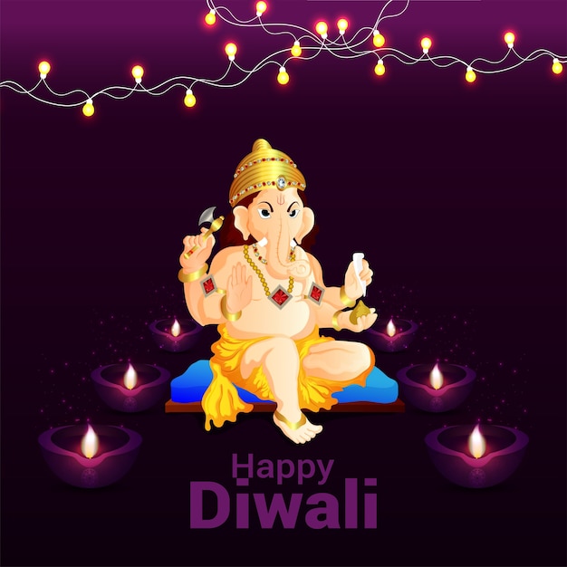 Szczęśliwego indyjskiego festiwalu Diwali