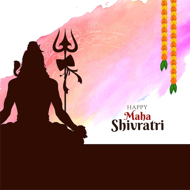Szczęśliwego Maha Shivratri Lorda Shivy Uwielbienia Festiwalu Kartkę Z życzeniami