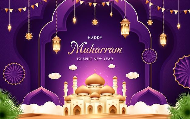 Szczęśliwego Muharram islamskiego święta Nowego Roku