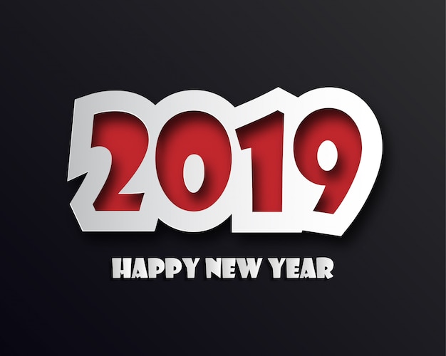 Szczęśliwego Nowego 2019 Roku. Karta Pozdrowienia. Kolorowy Wzór.