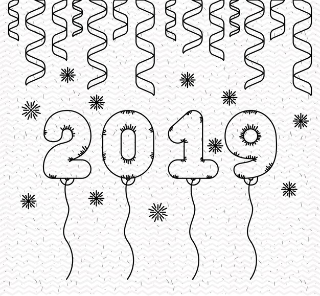 Szczęśliwego Nowego Roku 2019 Karty