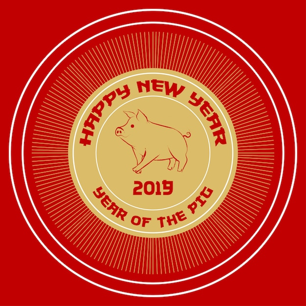 Szczęśliwego Nowego Roku 2019 Roku świni