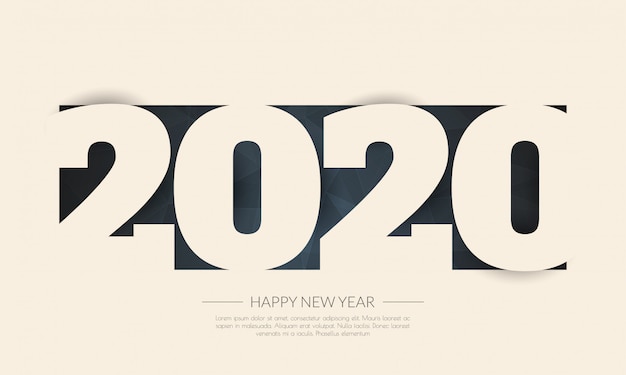 Szczęśliwego Nowego Roku 2020. Karta Z Pozdrowieniami Abstrakcyjny