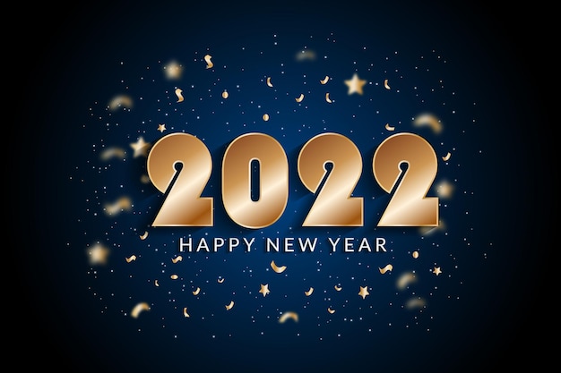 szczęśliwego nowego roku 2022 projekt ze złotym numerem