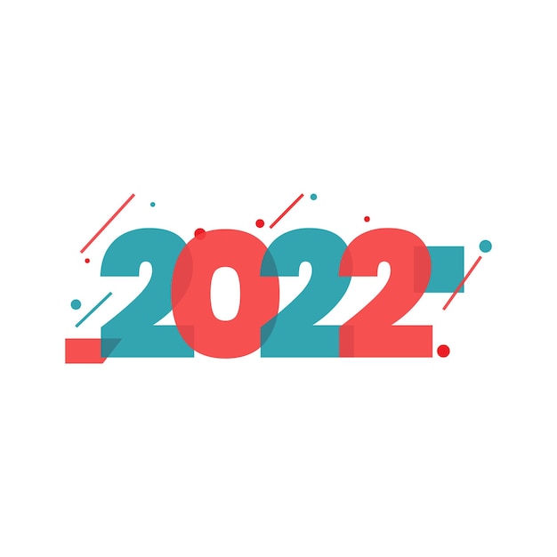 Szczęśliwego nowego roku 2022 typografia logo wektor ilustracja projekt tekstu tła