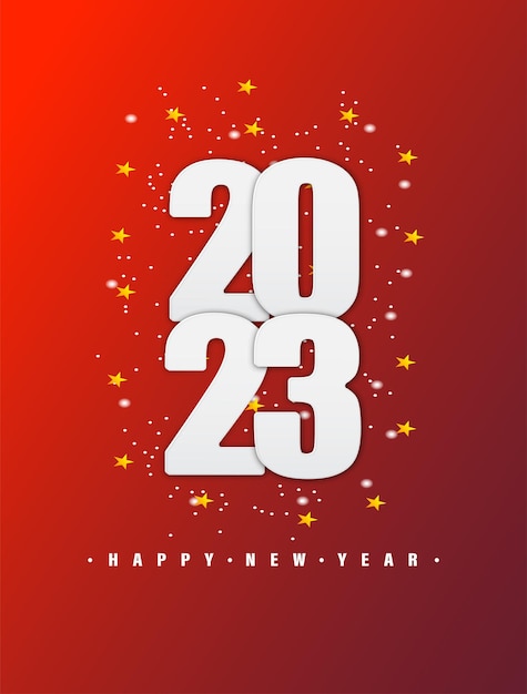 Plik wektorowy szczęśliwego nowego roku 2023 czerwony