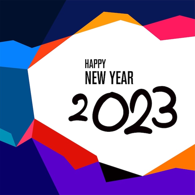 Szczęśliwego Nowego Roku 2023 Kolorowe Abstrakcyjne Tło Dla Mediów Społecznościowych