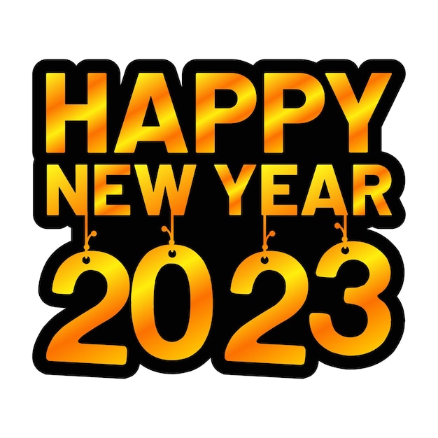 Plik wektorowy szczęśliwego nowego roku 2023 nowoczesny kolorowy projekt naklejki