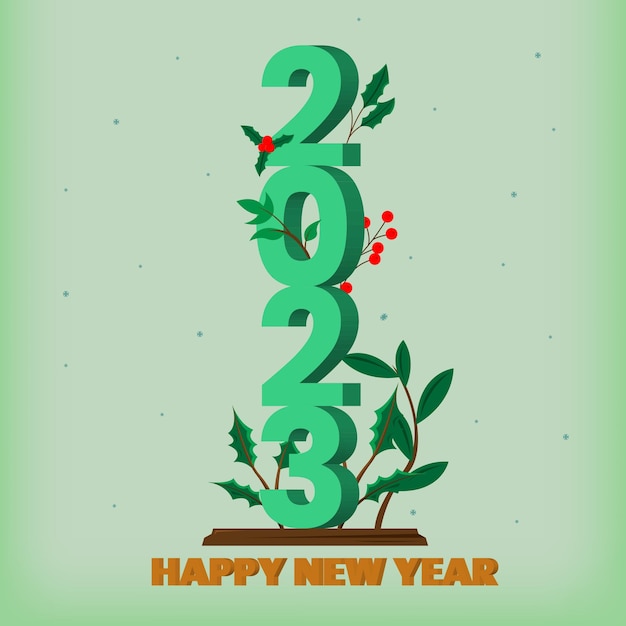Szczęśliwego Nowego Roku 2023 Projekt Ilustracji 3d