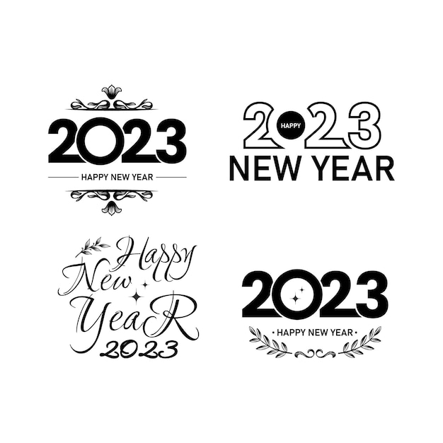 Szczęśliwego Nowego Roku 2023 Projekt Typografii Tekstu I świąteczna Elegancka Dekoracja 2023