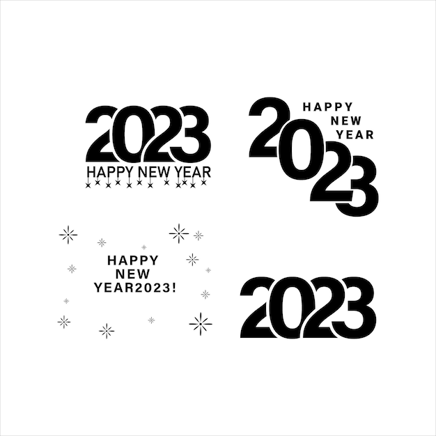 Szczęśliwego nowego roku 2023 projekt typografii tekstu i świąteczna elegancka dekoracja 2023