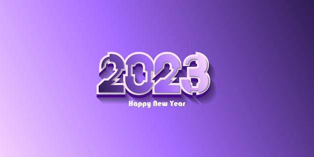 Szczęśliwego Nowego Roku 2023 Projekt Typografii Tekstu W Fioletowym Kolorze Ilustracji Wektorowych