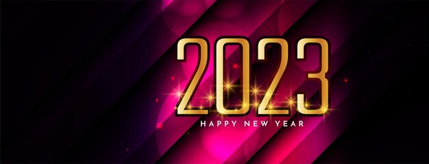 Plik wektorowy szczęśliwego nowego roku 2023 stylowy elegancki baner