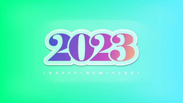 Szczęśliwego Nowego Roku 2023 tapeta z gradientowym tłem