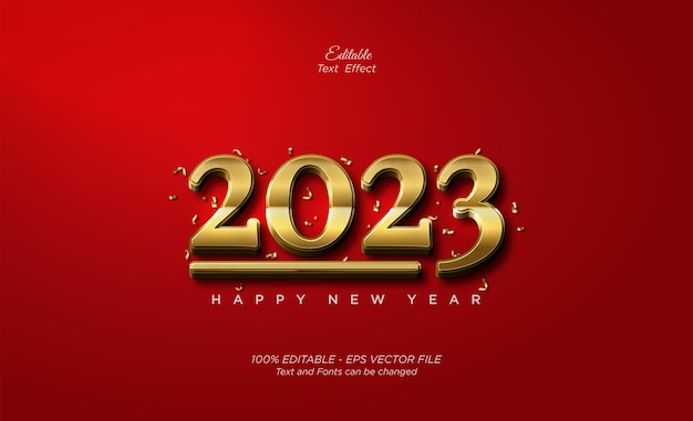 Szczęśliwego Nowego Roku 2023 W Luksusowym Błyszczącym Złotym Kolorze