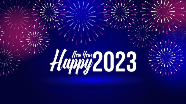 Szczęśliwego nowego roku 2023 wektor celebracja tło okładki