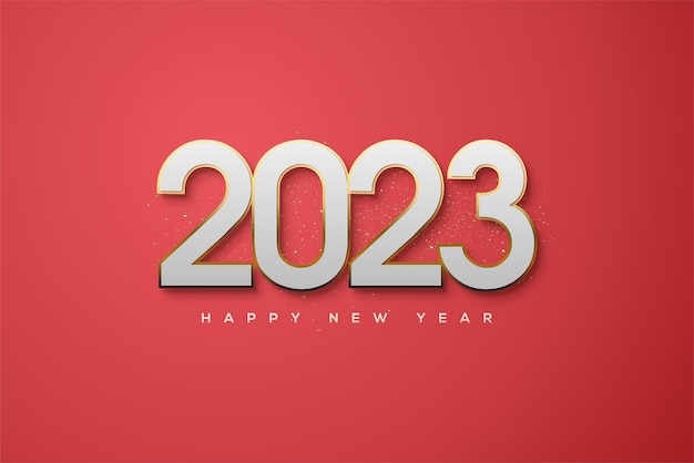 Szczęśliwego Nowego Roku 2023 Z Wybitnymi Liczbami 3d