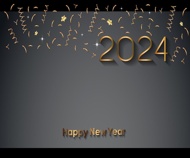 Szczęśliwego Nowego Roku 2024 Banner Tła Dla Waszych Sezonowych Zaproszeń Uroczyste Plakaty