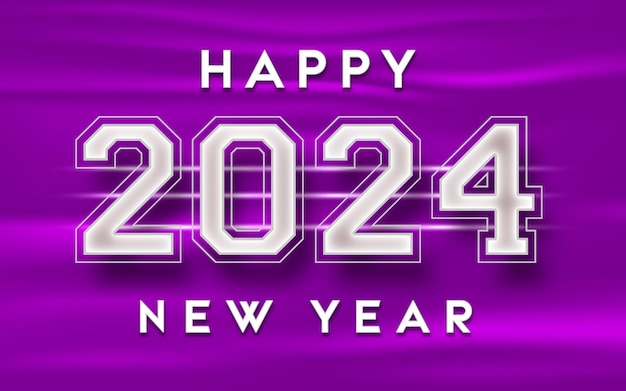 Plik wektorowy szczęśliwego nowego roku 2024 efekt tekstu 3d w pełni edytowalny ilustrator do wektora