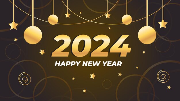 Szczęśliwego Nowego Roku 2024 Szablon Projektu Tła