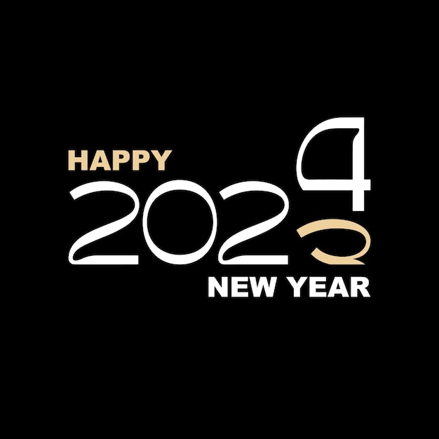 Plik wektorowy szczęśliwego nowego roku 2024 tittle logo