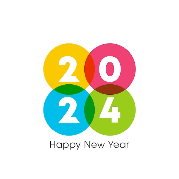 Plik wektorowy szczęśliwego nowego roku 2024 wektor projektowania tekstu