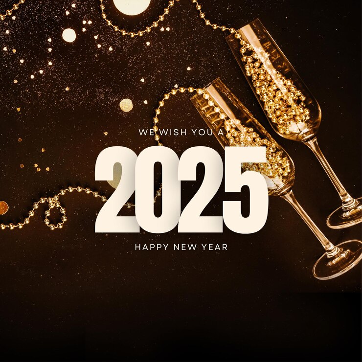Wektor szczęśliwego nowego roku 2025 elegant post design vector