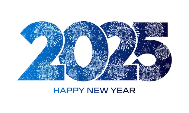 Szczęśliwego Nowego Roku 2025 projekt tekstu Ilustracja wektorowa