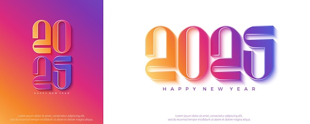Plik wektorowy szczęśliwego nowego roku 2025 z błyszczącymi luksusowymi klasycznymi numerami premium design dla życzeń noworocznych dla banerów, plakatów lub mediów społecznościowych i kalendarzy