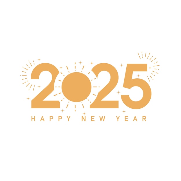 Szczęśliwego Nowego Roku 2025 ze złotem Elementy graficzne gwiazda Plakat banerowy