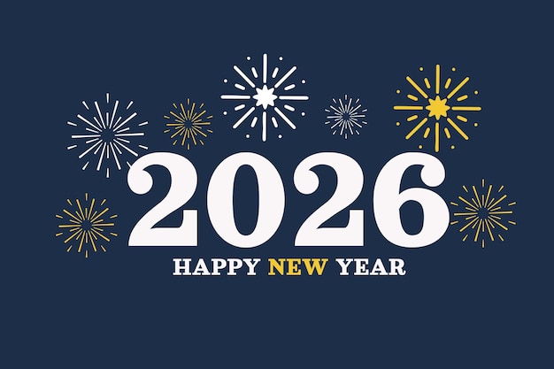 Szczęśliwego Nowego Roku 2026 dekoracyjny projekt tła