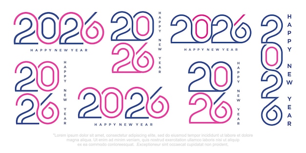 Szczęśliwego Nowego Roku 2026 projekt tekstu logo 2026 koncepcja świętowania nowego roku ilustracja wektorowa