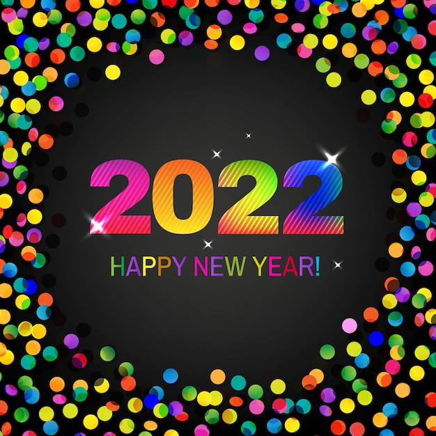 Plik wektorowy szczęśliwego nowego roku karta z tekstem z gradient mesh, ilustracji wektorowych
