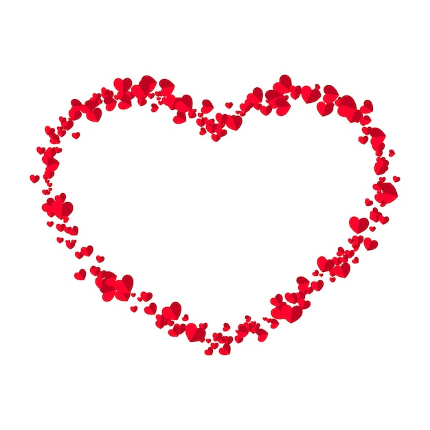 Plik wektorowy szczęśliwego walentynek czerwone serce wiele małych czerwonych serc wzdłuż konturu