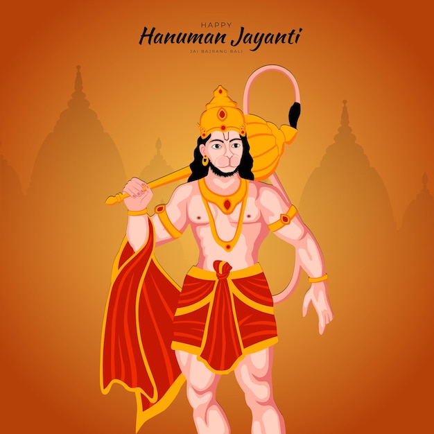Szczęśliwej Hanuman Jayanti Social Media Post Festiwal Indii