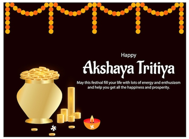 Szczęśliwy Akshaya Tritiya Ilustracja Wektorowa Twórcze Tło Festiwalu Uroczystości