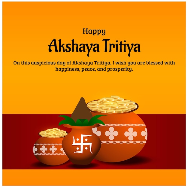Szczęśliwy Akshaya Tritiya Indian Hindu Festiwal Celebracja Ilustracja Wektorowa