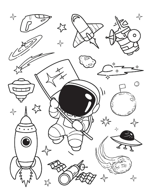 Szczęśliwy Astronauta Doodle