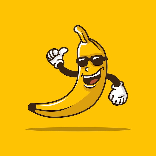 Szczęśliwy Banan Kreskówka Maskotka Ilustracja