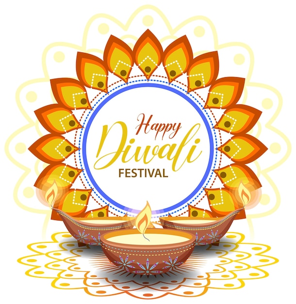 Szczęśliwy Baner Indyjskiego Festiwalu Diwali